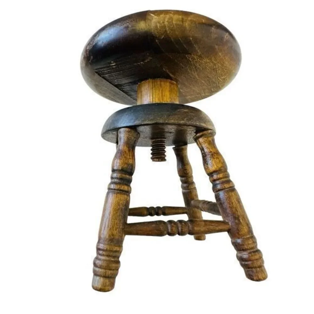Mini Round Stool Doll House Piano Seat Small Adjustable Table Top Riser‎ VTG